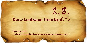 Kesztenbaum Bendegúz névjegykártya